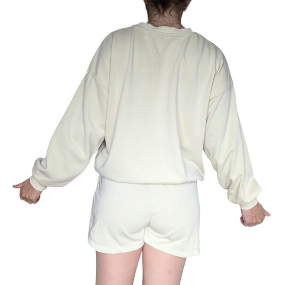 H&M Pastel Yellow Crew Neck Long Sleeve (Wom XS) with Shorts  (Wom S) Pajama Set - Picture 3 of 11